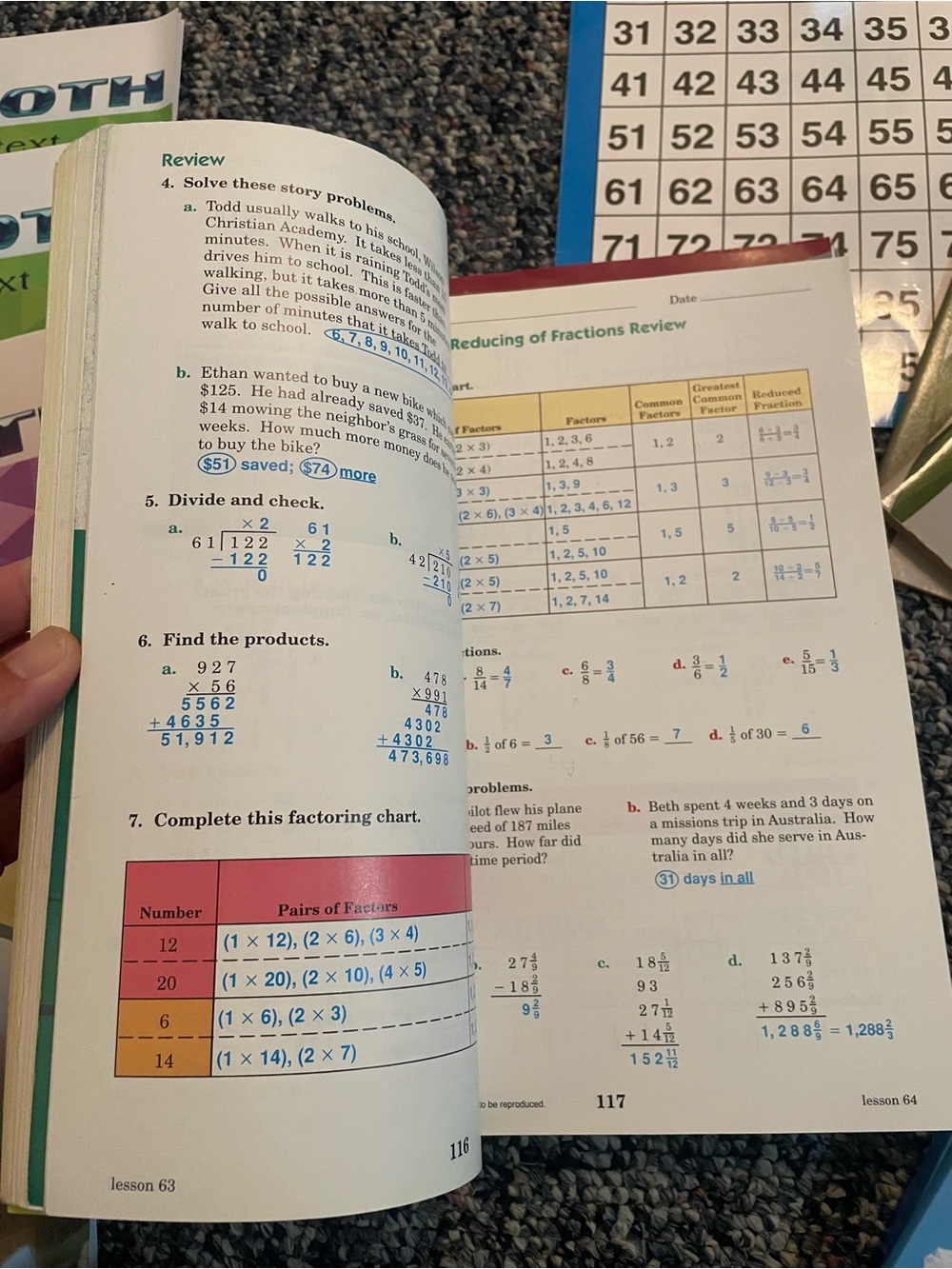 Homeschool Math Bundle - Three Test Sheets Used - Picture 10 of 14